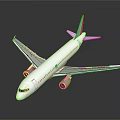 White Passenger Airplane Model With Twin Engines Sleek Wings And Reflective Surface