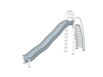 Outdoor Playground Slide For Children With Metal Staircase And Smooth Sliding Surface 3d model