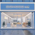 Modern Dessert Shop Interior With Glass Display Cases Fresh Pastries And Bright Lighting