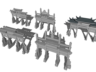 Chinese style archway model