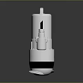 Metallic Silver Cylindrical Equipment with Top Handle Side Port and Stable Base Support Feet