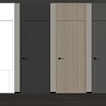 Modern Interior Hinged Doors in White Black Wooden and Gray Finishes
