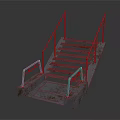 Rusted Metal Staircase With Steel Handrails And Platform For Industrial Settings