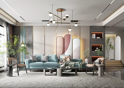 modern living room 3d model