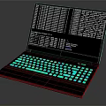 Black Laptop Displaying Code With Blue Backlit Keyboard And Screen