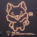 Cute Cartoon Fox Neon Lamp With Hi Lettering And Decorative Design For Room Decor