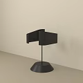 Modern Minimalist Table Lamp With Black Base And White Sphere Design 3d model
