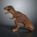 Tyrannosaurus Rex Dinosaur Standing With Open Mouth And Realistic Scaly Skin