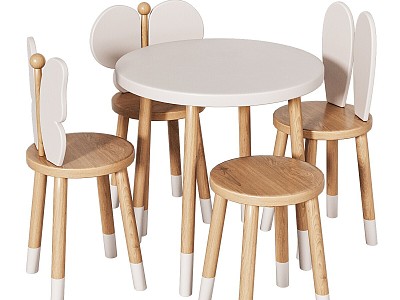 Modern Table and Chair Combination Table and Chair High Stool Children & 3d model