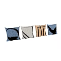 Decorative Pillows In Blue And Beige With Geometric And Abstract Designs Modern Knitted Fabric Set