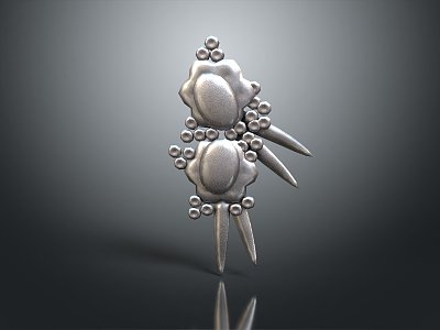 Modern Brooch Flower Brooch Jewelry 3d model