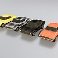 Colorful Classic Toy Cars Collection With Yellow Black And Orange Models