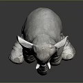 Gray Stuffed Elephant Plush Toy in Sitting Position with Soft Material