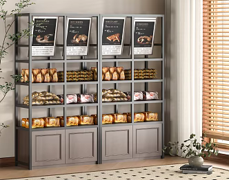 Modern Bread Display Stand Dessert Bakery Dessert Display Cabinet Baking Shop Shelf Bread Shelf Display Cabinet 3d model