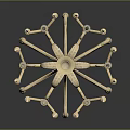 Elegant Golden Chandelier With Multiple Arms And Sparkling Crystal Decorations For Luxury Home