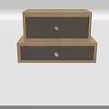Wooden Bedside Table with Dark Gray Drawers and Light Wood Finish Modern Design