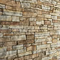 Natural Stone Decorative Wall with Earthy Tones Textured Surface and Irregular Patterns 3d model
