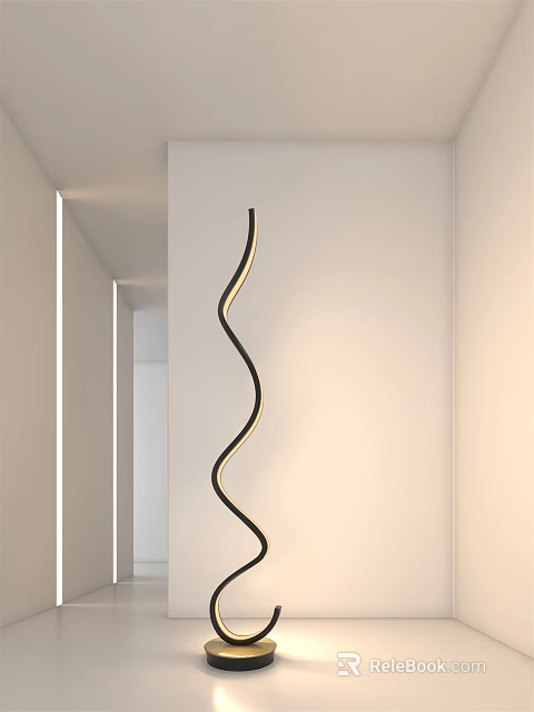Modern Curved Floor Lamp With Soft Lighting For Minimalist Interior Decoration 3d model 