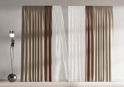 modern curtain fabric curtain gauze curtain fabric curtain 3d model