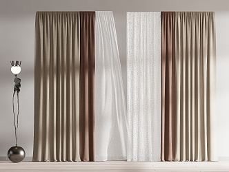 modern curtain fabric curtain gauze curtain fabric curtain 3d model