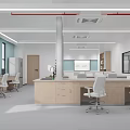 Modern Laboratory Interior With Open Layout Office Desks White Chairs Blue Walls And Whiteboard