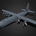Military Transport Aircraft With Four Propeller Engines Gray Body Long Wings And Serial Number 044130