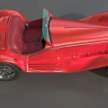 Vintage Red Convertible Car With Classic Design And Open Top