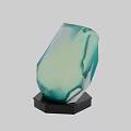 Decorative Modern Green Transparent Geometric Faceted Table Lamp With Black Base