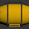 Yellow Textured Cylindrical Industrial Equipment With Metal Frame And Wheels