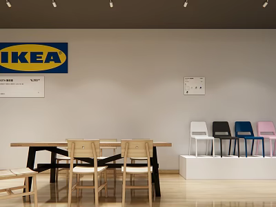 Modern Dining Table and Chair Combination IKEA Furniture Sguta Teiodos Series 3d model