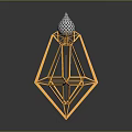 Modern Gold Geometric Household Decorative Item With Transparent Top Sphere Design