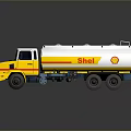 Yellow And White Tanker Truck With Shell Logo Functional Vehicle Design