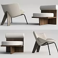 Modern Single Sofa Design With Beige Cushion Wooden Structure And Metal Support Legs