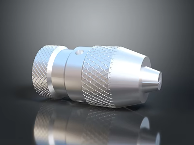 Silver Metal Household Tool With Textured Grip And Cylindrical Design 3d model