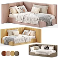 Stylish Children's Bed with Soft Pillows Cozy Blanket and Multiple Color Options