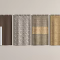 Modern Woven Curtains Collection With Brown Gray Beige And Stripe Patterns 3d model