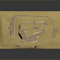 Detailed Architectural Castle Model With Walls Towers And Structures On Yellow Display Base