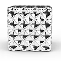 Modern Transparent Sofa Stool With Diamond Pattern Geometric Design For Living Room 3d model