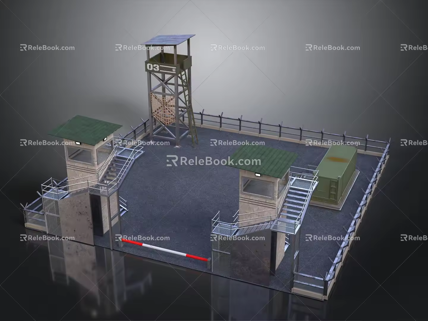 Tower defense sentry tower air defense watchtower observatory tower loft 3d model