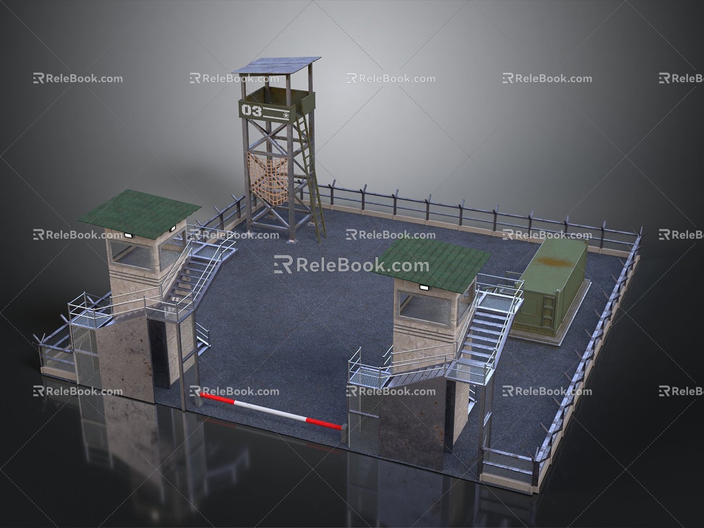 Tower defense sentry tower tower air defense watchtower observatory observatory observatory tower loft 3d model