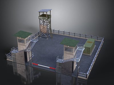 Tower defense sentry tower air defense watchtower observatory tower loft 3d model