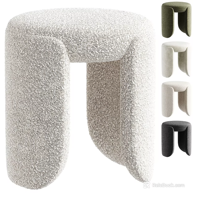 Plush Textured Modern Minimalist Single Chair With Multiple Color Options And Sleek Design 3d model 