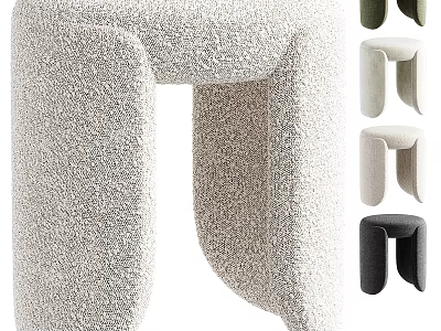 Plush Textured Modern Minimalist Single Chair With Multiple Color Options And Sleek Design 3d model