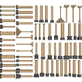 Chinese style column bucket arch mortise and tenon structure new Chinese style ancient architecture column bucket arch mortise and tenon column ancient architecture wooden column head ancient architecture mortise and tenon component 3d model