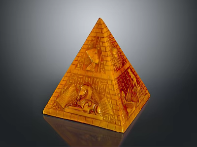Scenic Ancient Egyptian Pyramid Landscape With Intricate Carvings And Sphinx Details 3d model