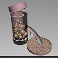 Pink Plastic Toy Container With Colorful Balls Curved Tube And Pellet Tray