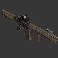 Tactical Military Rifle With Camouflage Design Long Barrel And Ventilated Handguard