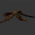 Autumn Branch With Orange And Red Leaves Showing Gradient Colors On Gray Background