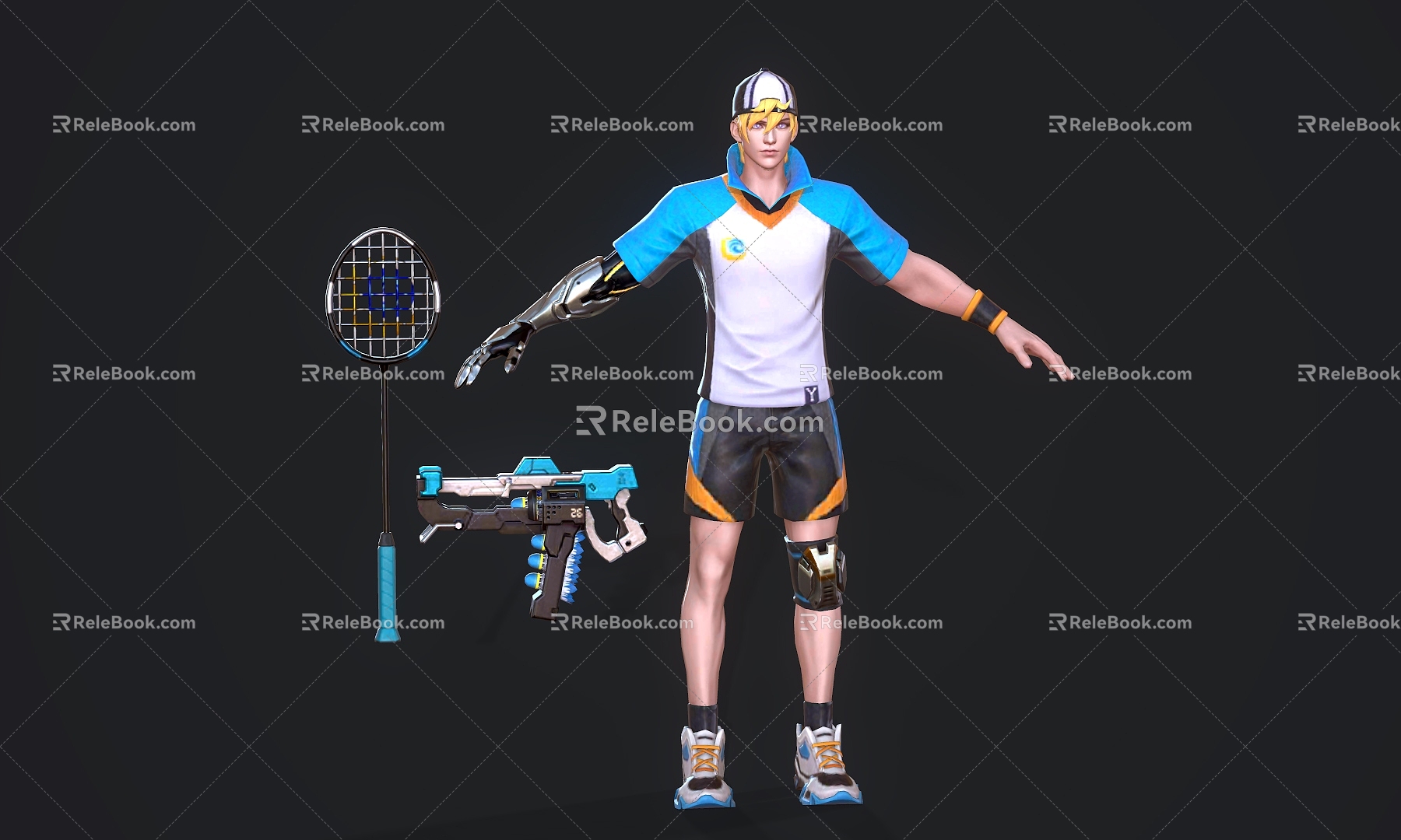 Athlete man game character model