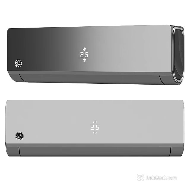 Wall Mounted Air Conditioner Fan With Two Color Options Digital Display And 25 Degree Temperature 3d model 